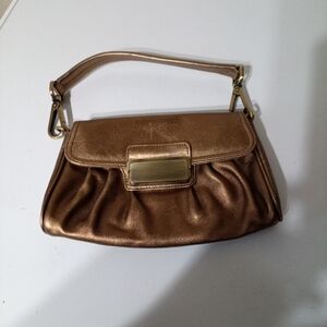 Elegant Gold Women's Handbag Express Genuine Leather.